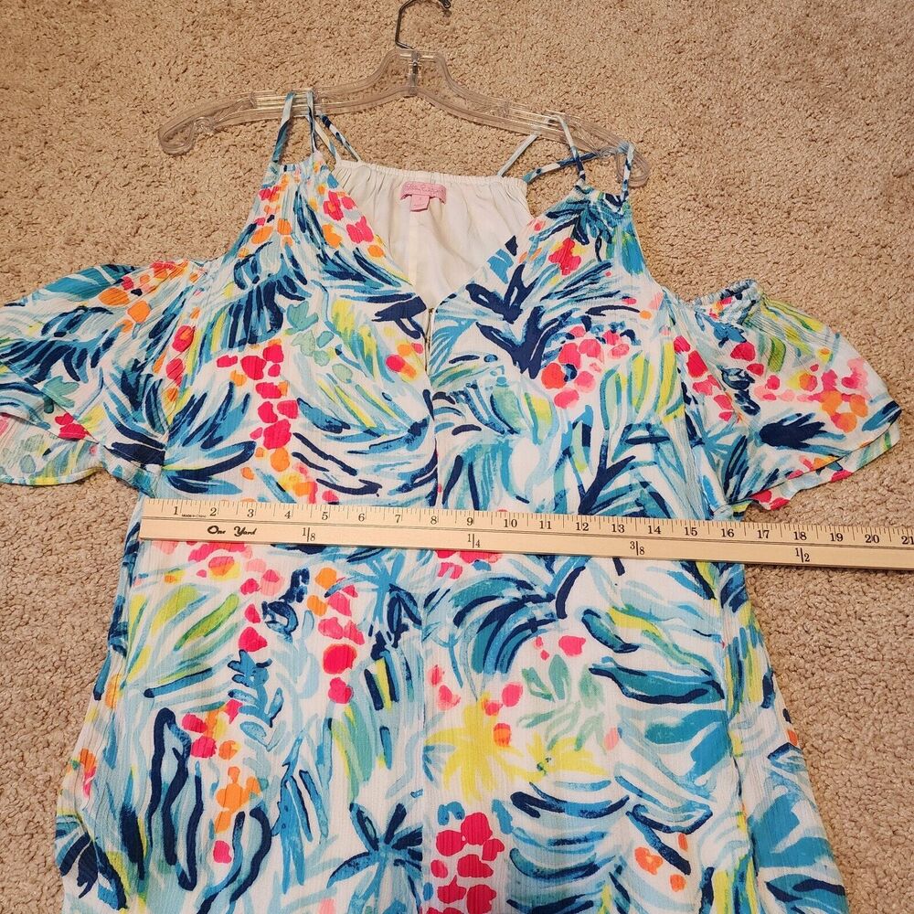 Lilly Pulitzer Dress Bellamie Open Cold Shoulder Serene Blue Tippy Top Small - Picture 10 of 12